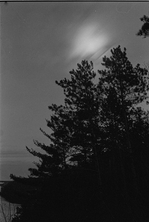 Moon, Clouds, Pine AuSable River